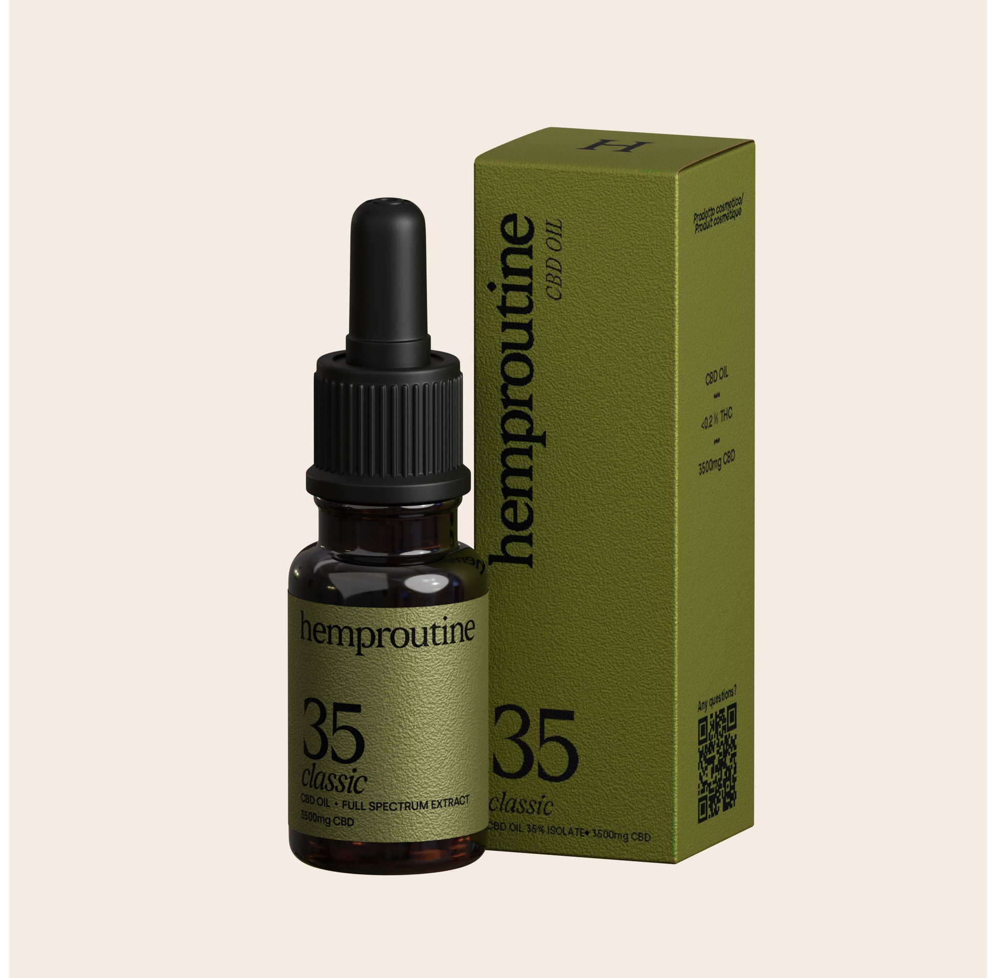 Olio CBD Hanfgeflüster Classic 35 % in una bottiglia di vetro di alta qualità