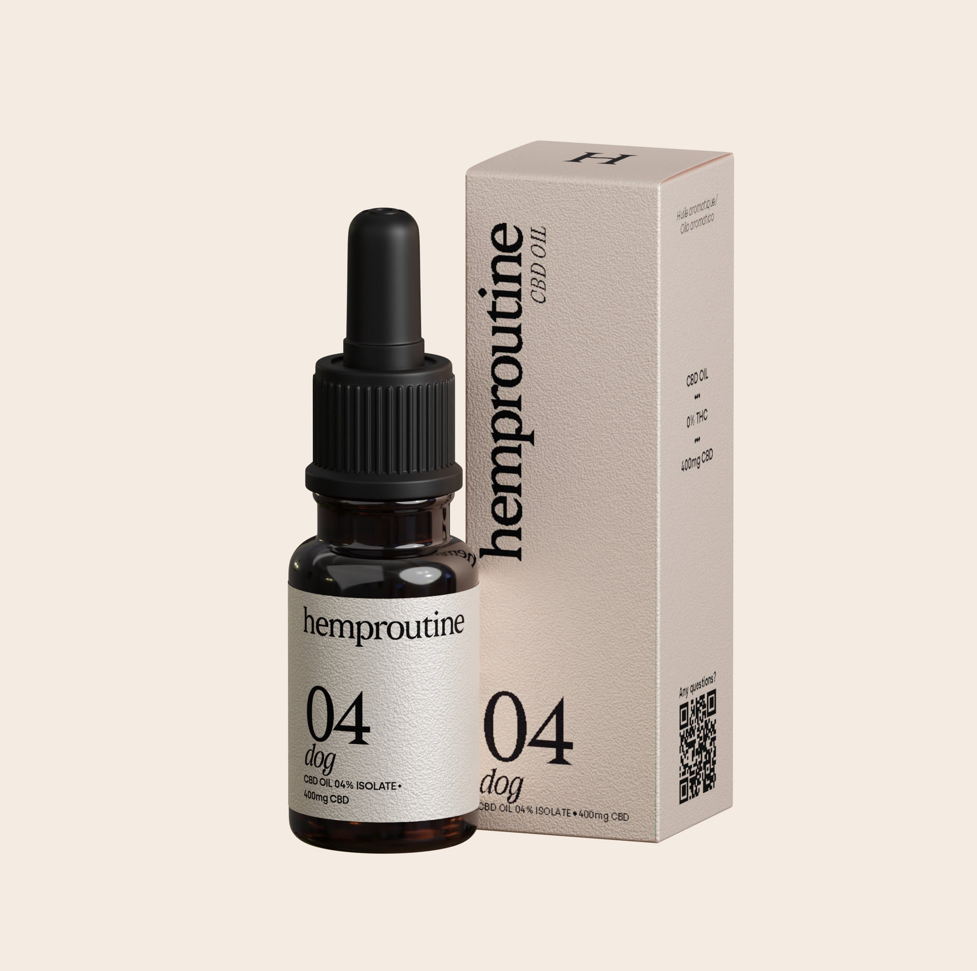 Olio CBD Hemproutine 4 % per cani, per sostenere vitalità ed equilibrio