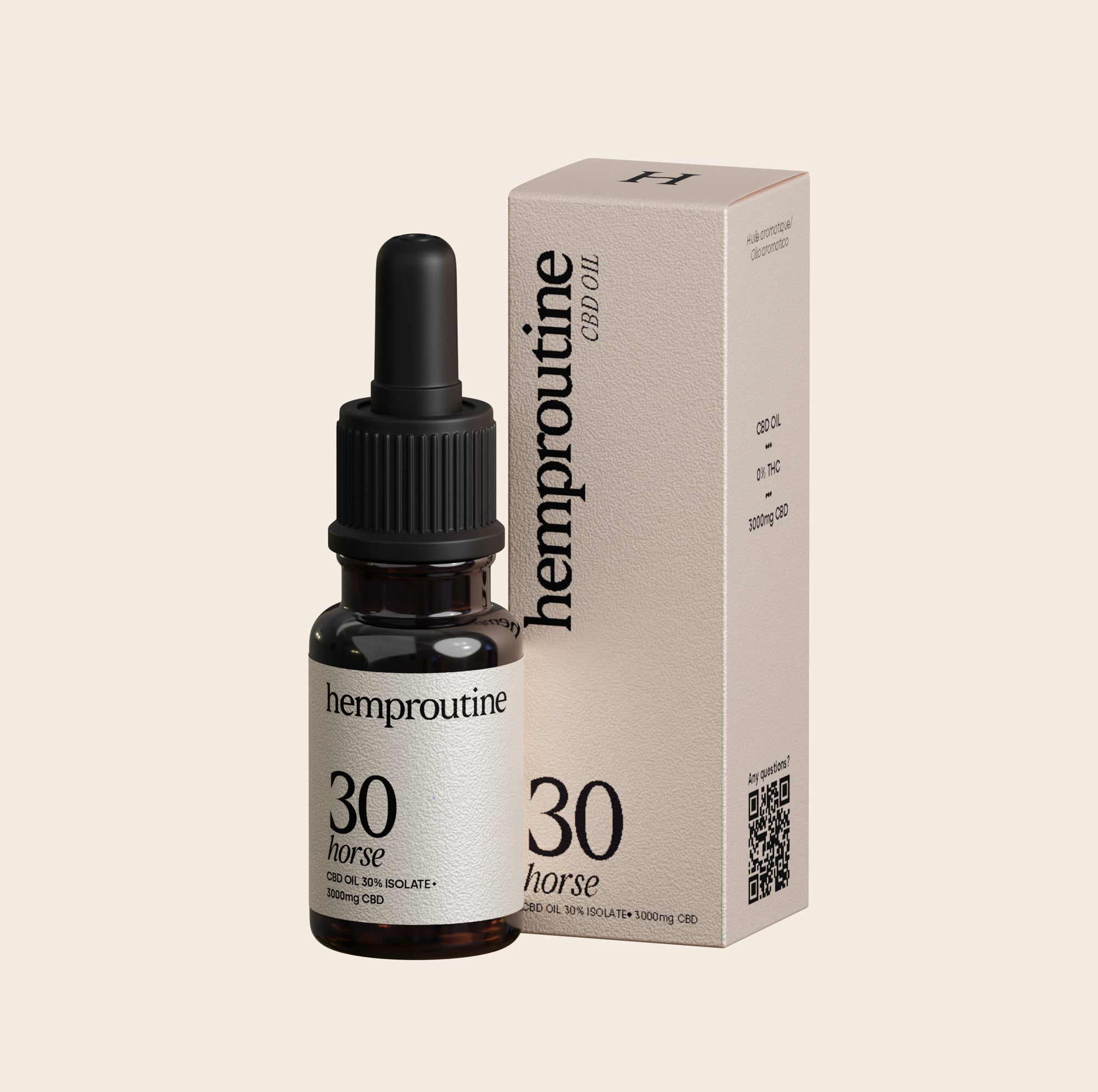 Olio CBD Hemproutine 30 % per cavalli, supporto naturale per il benessere e le articolazioni