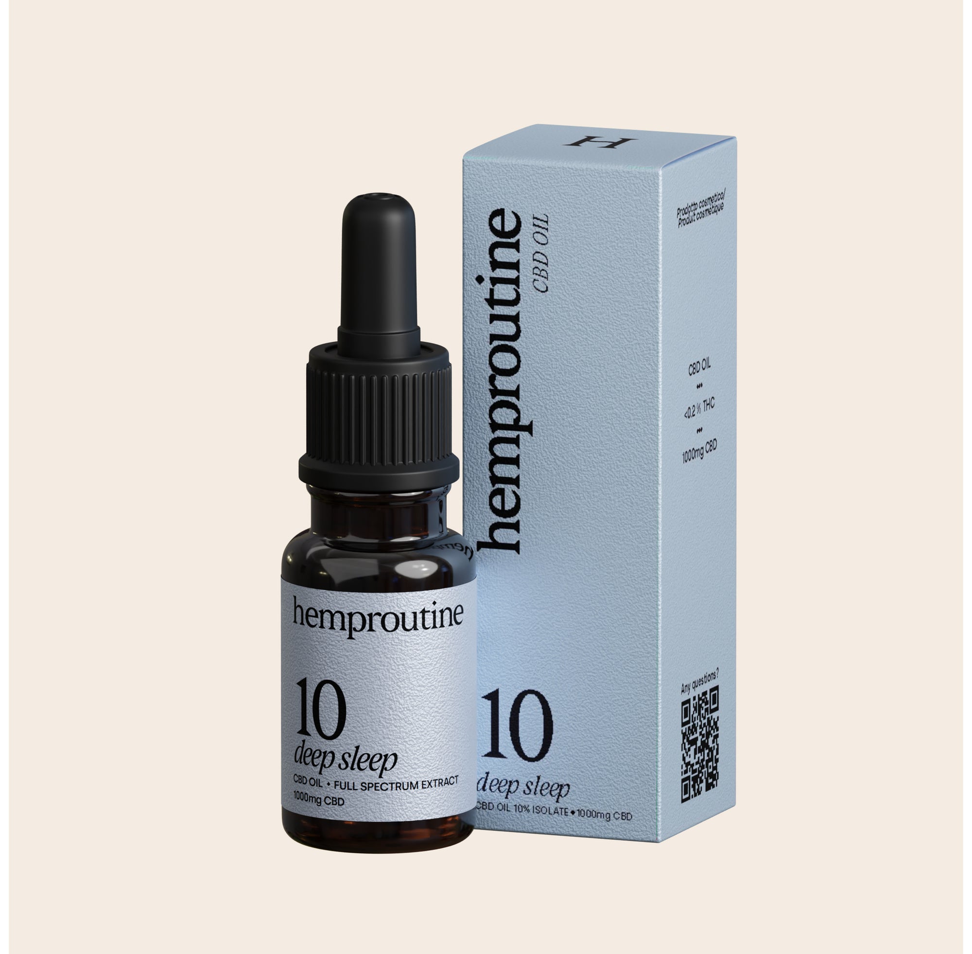 Olio CBD Hemproutine Sleep 10 % con melatonina, per un sonno rilassante e naturale
