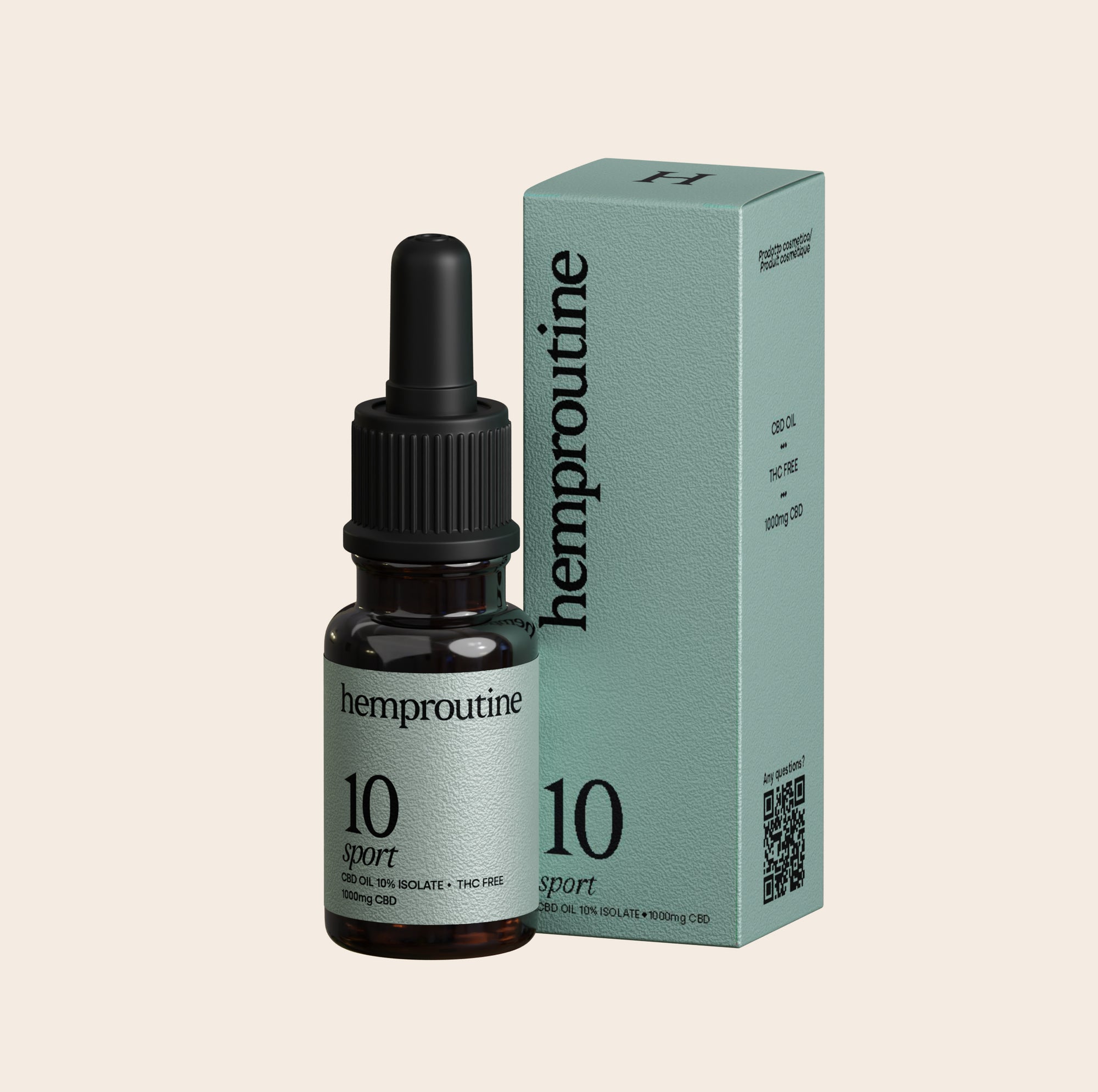 Olio CBD Hemproutine Sport 10 %, ideale per il recupero e il benessere muscolare