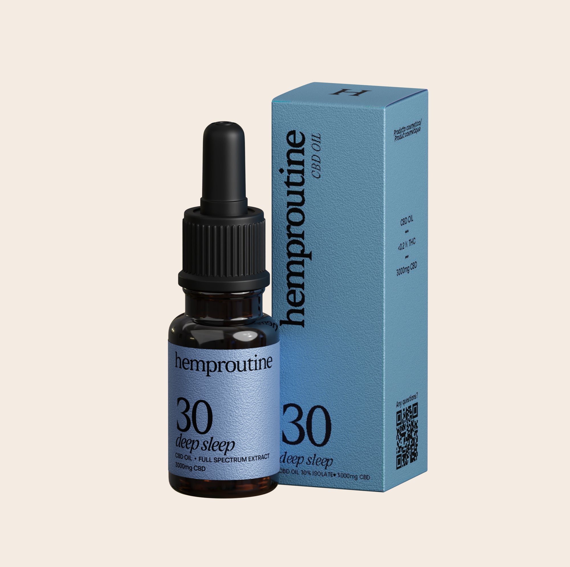Olio CBD Hemproutine Sleep 30 %, concentrazione massima per favorire un sonno rigenerante